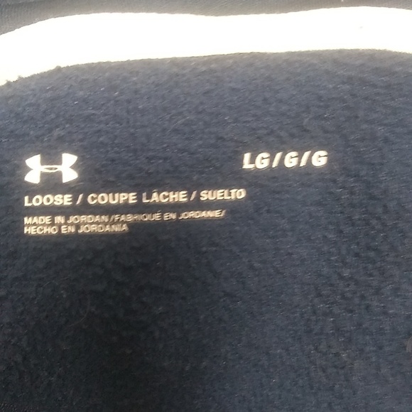 Men's large Blue Under Armour hoodie. 100% polyester. Lightweight. - Picture 4 of 6